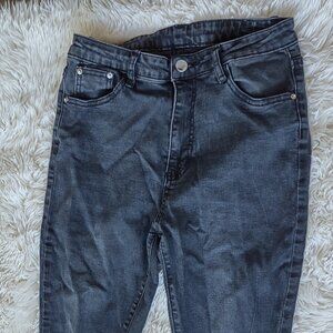 unbranded black distressed stretchy jeans M LW